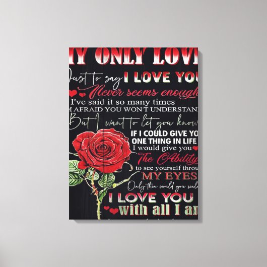 夫の手紙の妻 |愛引用文ギフト キャンバスプリント (正面)