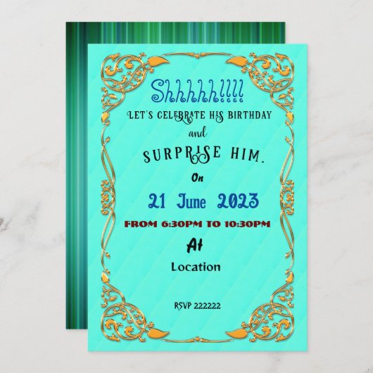 夫の招待状 招待状 (正面/裏面)