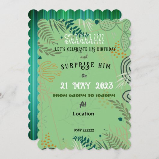 夫の招待状 招待状 (正面/裏面)