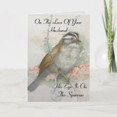夫の損失スパローバイブル引用文悔やみや弔慰 カード (正面)
