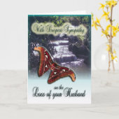 夫の損失 – 最も深い悔やみや弔慰 カード (黄色い花)