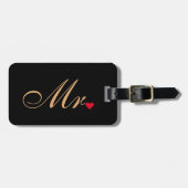 夫の新郎結婚のカップルエレガント旅行 ラゲッジタグ (正面横)