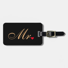 夫の新郎結婚のカップルエレガント旅行 ラゲッジタグ