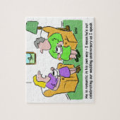 夫の漫画を語る友人と妻 ジグソーパズル (縦)