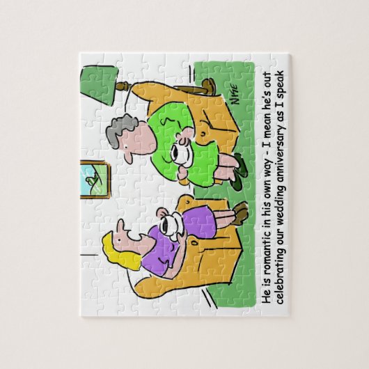 夫の漫画を語る友人と妻 ジグソーパズル (縦)