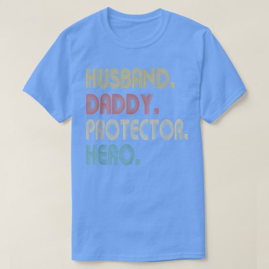 夫の父の保護者英雄父の日の贈り物 Tシャツ (デザイン正面)