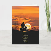 夫の父の日とバイクもしくは自転車に乗る人とバイク カード (正面)