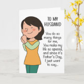 夫の父の日の面白いメッセージ ユーモア カード (黄色い花)