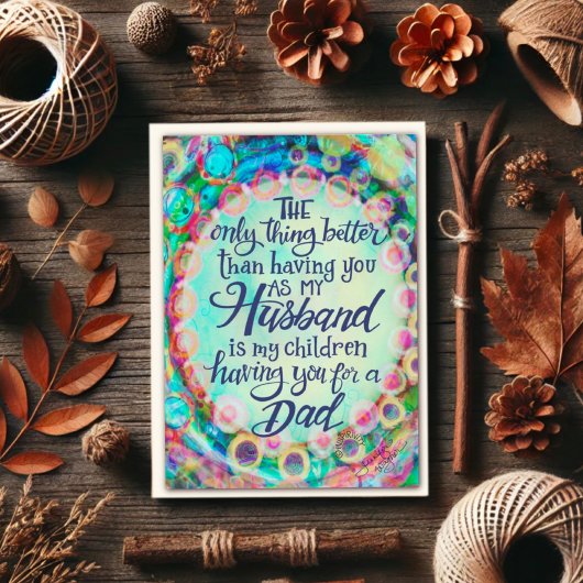 夫の父の日ブルーのインスピレーション カード