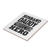 夫の父プロテクターファーザーデイギフトパパ タイル (側面)