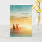 夫の生涯愛結婚の記念日 カード (黄色い花)