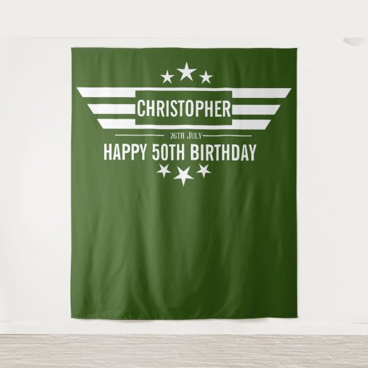 夫の男性の誕生日ブースバナータペストリー タペストリー (正面)