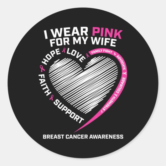 夫の男性I衣服ピンク妻の乳がん ラウンドシール (正面)