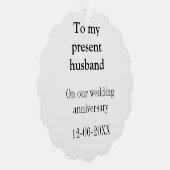 夫の結婚記念日に名前を付ける オーナメントカード (右)