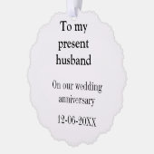 夫の結婚記念日に名前を付ける オーナメントカード (左)