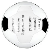 夫の結婚記念日に名前を付ける サッカーボール (回転)