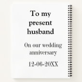 夫の結婚記念日に名前を付ける ノートブック (裏面)