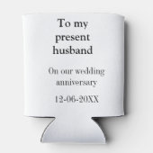 夫の結婚記念日に名前を付ける 缶クーラー (裏面)