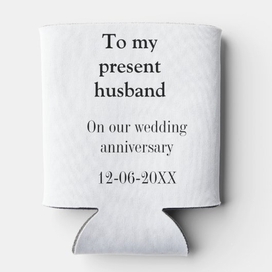 夫の結婚記念日に名前を付ける 缶クーラー (裏面)