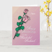 夫の結婚記念日のカスタマイズ可能な名前 カード (黄色い花)