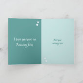 夫の緑と紫の誕生日写真の挨拶 カード (内部)