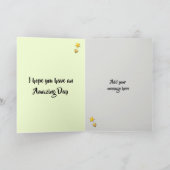 夫の緑と黒の誕生日の挨拶 カード (内部)