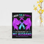 夫の自殺を忘れないためにターコイズパープルを身に着ける カード (黄色い花)