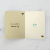 夫の茶色の緑のオレンジ色の誕生日写真のグリーティング カード (内部)