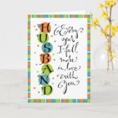 夫の記念日または誕生日 カード (黄色い花)