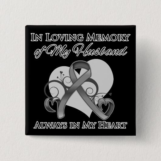 夫の記憶の中 – 脳腫瘍 缶バッジ (正面)
