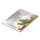 夫の詩 – クリスマスデザイン ノートパッド (回転)