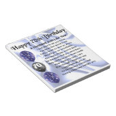 夫の詩 – 70誕生日 ノートパッド (アングル)