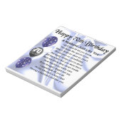 夫の詩 – 70誕生日 ノートパッド (回転)