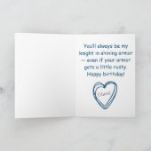 夫の誕生日に最適な大きなハグのカスタム誕生日カード サンキューカード (内部)