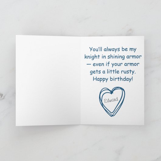 夫の誕生日に最適な大きなハグのカスタム誕生日カード サンキューカード (内部)