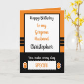 夫の誕生日は毎日特別なオレンジ色だ カード (黄色い花)