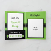 夫の誕生日は毎日緑に特化 カード (内部)