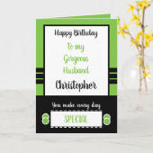 夫の誕生日は毎日緑に特化 カード (黄色い花)