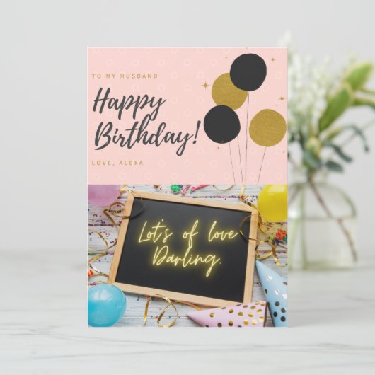 夫の誕生日カード (スタンド正面)