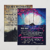 夫の誕生日プレゼント | 夫への手紙 招待状 (正面/裏面)