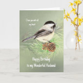 夫の誕生日愛マイハート《鳥》アメリカゴガラバード カード (黄色い花)