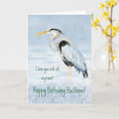 夫の誕生日愛私のハートの素晴らしい青鷲 カード (黄色い花)