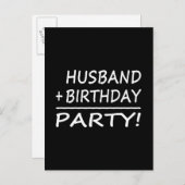 夫の誕生日：夫+誕生日=パーティー インビテーションポストカード (正面/裏面)