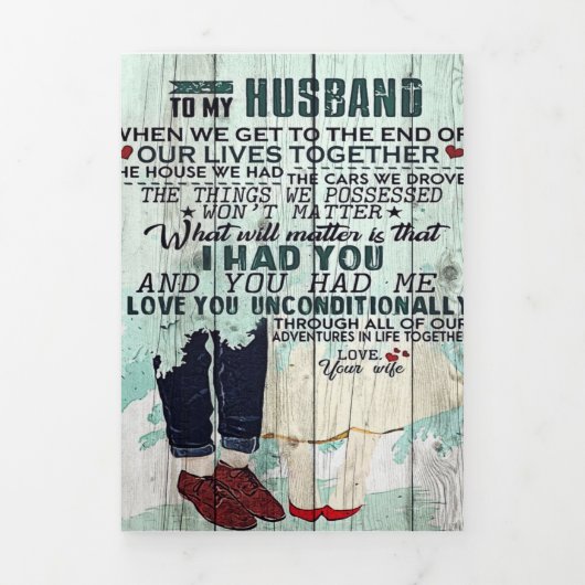 夫の贈り物に妻 |手紙の宛先 | 三つ折り案内状 (カバー)