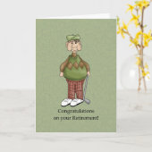 夫の退職 – ユーモア カード (黄色い花)