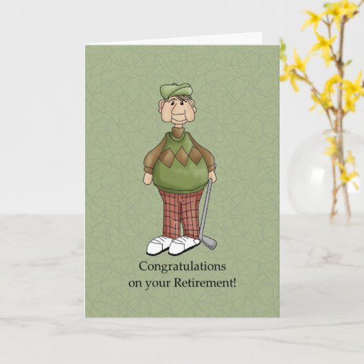 夫の退職 – ユーモア カード (黄色い花)