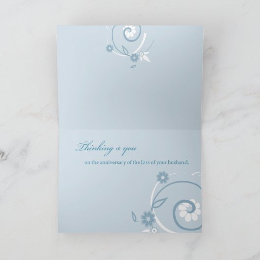 夫の青い渦巻き旋回の喪失10周年 カード (内部)