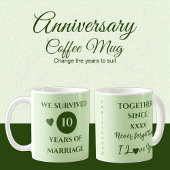 夫の10年間の結婚生活の最も年グリーン コーヒーマグカップ
