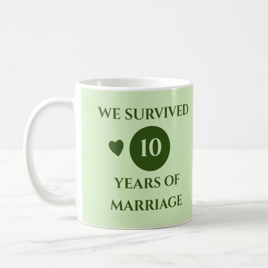 夫の10年間の結婚生活の最も年グリーン コーヒーマグカップ (左)