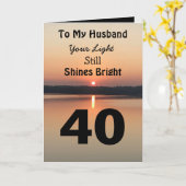 夫の40歳の誕生日が輝く カード (黄色い花)